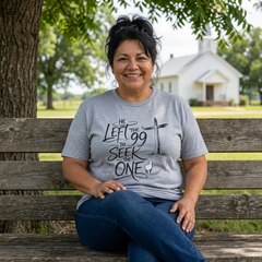 He Left the 99 to Seek the One T-Shirt — Christian Faith Cross Tee- Easter