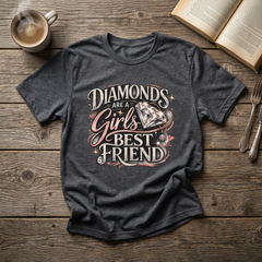 Diamonds Are a Girl's Best Friend T-Shirt – Retro Script Diamond Graphic Tee