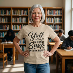 Funny Graphic Tee — "Y'all Realize I'm Gonna Snap One Day, Right?"
