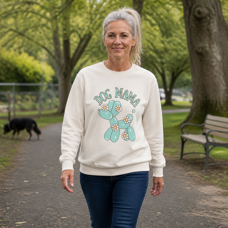 Dog Mama Crewneck Sweatshirt by Comfort Colors - Cozy Gift for Pet Lovers