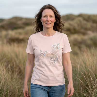 Butterfly Sparkle Tee — Pastel Crystal Butterflies Graphic T-Shirt