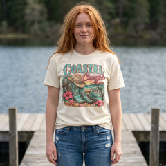 Coastal Cowgirl Tee — "Howdy Shore" Beach Western Graphic T-Shirt