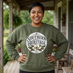 Southern Heritage Crewneck Sweatshirt — Vintage Magnolia Graphic