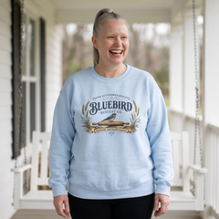 Bluebird Biscuit Co. Crewneck Sweatshirt — Vintage Bakery Logo Pullover