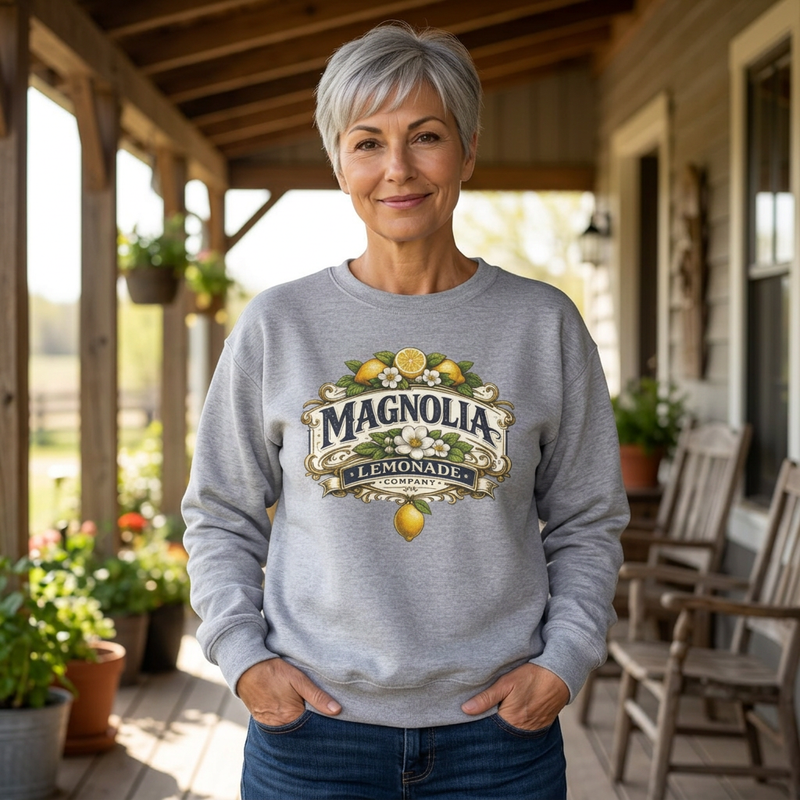 Magnolia Lemonade Vintage Logo Crewneck Sweatshirt