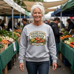 Heirloom Tomato Market Sweatshirt — Vintage Farmhouse Produce Graphic Crewneck