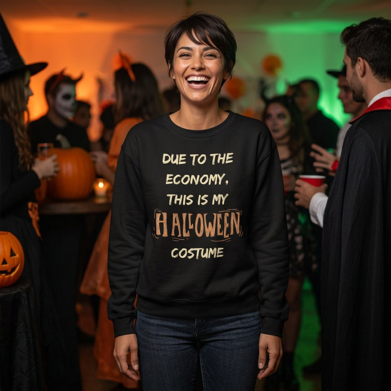 Halloween Humor Crewneck Sweatshirt, Funny Sweatshirt, Unisex Halloween Apparel, Costume Sweatshirt, Fall Fashion, Gift Idea