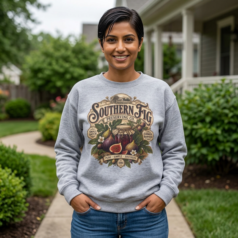 Southern Fig Crewneck Sweatshirt — Vintage Preserving Co. Graphic - Southern Heritage