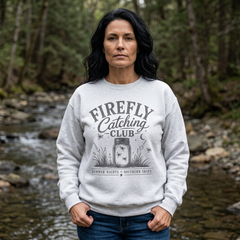 Firefly Catching Club Sweatshirt — Vintage Mason Jar Summer Nights Crewneck - Southern Heritage