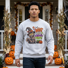 Halloween Cat 'What the Hex?' Crewneck Sweatshirt