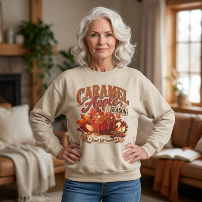 Caramel Apple Season Sweatshirt — Fall Festival Cozy Crewneck