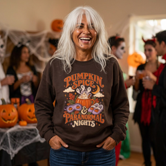 Pumpkin Spice & Paranormal Nights Crewneck Sweatshirt - Halloween