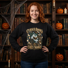 Cursed Books & Cozy Nooks Sweatshirt — Gothic Reading - Halloween BP