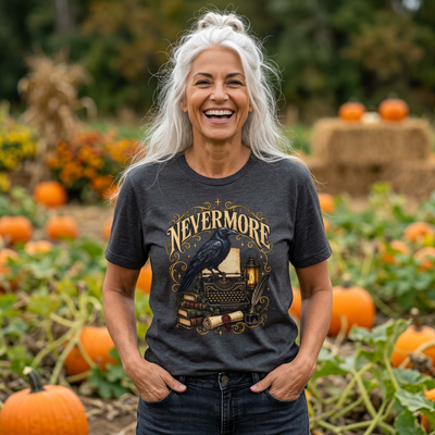 Nevermore Raven T-Shirt — Gothic Poe Literary Tee
