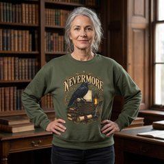 Nevermore Raven Crewneck Sweatshirt- Halloween Vibes