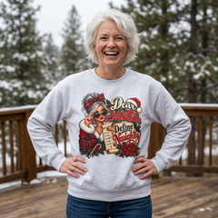Christmas Sweatshirt - "Dear Santa Define Naughty" Festive Holiday Crewneck
