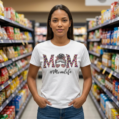 Mom Life Cheeta Print Unisex Jersey Tee - Fun Floral Design for Mothers