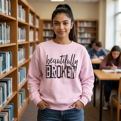 Beautifully Broken Crewneck Sweatshirt - Embrace Your Flaws