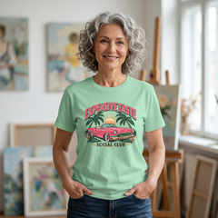 Expensive Taste Social Club T-Shirt — Retro Palm & Classic Car Tee