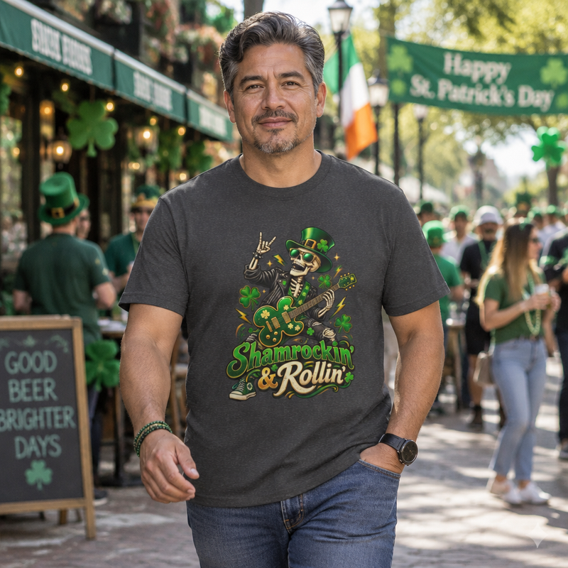 Shamrockin' & Rollin' St. Patrick's Day T-Shirt