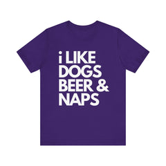 I Like Dogs Beer & Naps - Unisex Heavy Cotton Tee