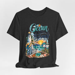 Ocean Is My Therapy T-Shirt — Beach Lighthouse Sunset Tee