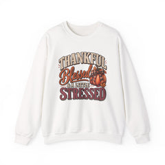 "Thankful, Blessed & a Little Stressed" Fall Pumpkin Sweatshirt
