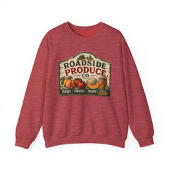 Roadside Produce Co. Crewneck Sweatshirt — Vintage Farmstand Graphic- Southern Heritage
