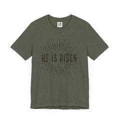 He Is Risen Unisex Short Sleeve Tee - Easter Celebration Shirt