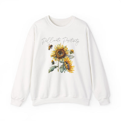 Sunflower Pollinate Positivity Crewneck Sweatshirt, Bee,