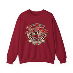 Lovers Lane Auto Club Vintage Racing Graphic Crewneck Sweatshirt- Valentine