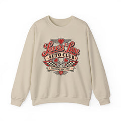 Lovers Lane Auto Club Vintage Racing Graphic Crewneck Sweatshirt- Valentine