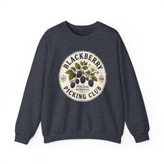 Blackberry Picking Club Crewneck Sweatshirt — Vintage Fruit Patch Design