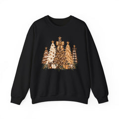 Leopard & Neutral Christmas Trees Crewneck Sweatshirt