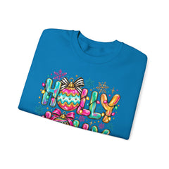 Holly Jolly Crewneck Gildan Sweatshirt — Colorful Christmas Ornament Holiday Sweater