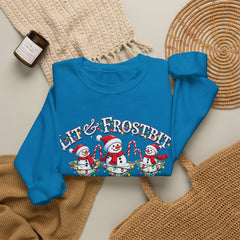 Lit & Frostbit Design | Festive Christmas Martinis, Winter Parties, Snowman Apparel, Christmas Party Sweatshirt