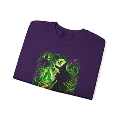 Witch Silhouette Forest Crewneck Sweatshirt – Green Gothic Witchy Art - Wicked