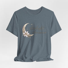 Starlight Dreamer Tee — Moon & Floral Graphic Shirt
