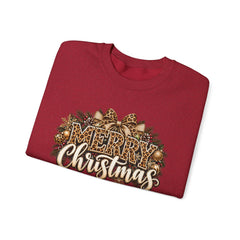 Merry Christmas Vintage Pinecone Design- Leopard Print