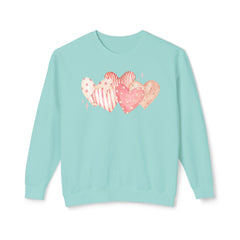 Watercolor Hearts Crewneck Sweatshirt — Valentine's Day Romantic Pullover