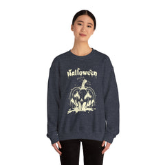 Halloween Pumpkin Sweatshirt, Cozy Fall Apparel, Unisex Crewneck, Perfect for Halloween, Fall Fashion, Pumpkin Spice Lover Gift