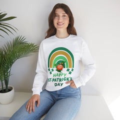 St. Patrick's Day Unisex Crewneck Sweatshirt - Happy Leprechaun Rainbow Design