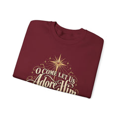O Come Let Us Adore Him Crewneck Sweatshirt — Nativity Christmas Sweatshirt