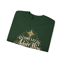 O Come Let Us Adore Him Crewneck Sweatshirt — Nativity Christmas Sweatshirt