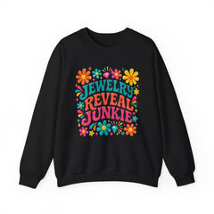 Jewelry Reveal Junkie Sweatshirt by Gildan, Cozy Unisex Crewneck, Gift for Jewelry Lovers