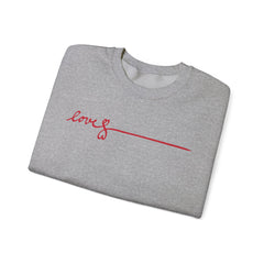 Love Script Crewneck Sweatshirt — Minimal Red Handwritten Design