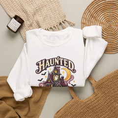Haunted But Homey Sweatshirt — Cozy Halloween Haunted House Crewneck
