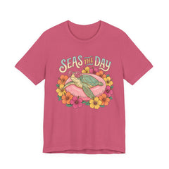 Seas the Day Turtle Tee — Vintage Floral Beach T-Shirt
