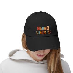 Choose Kindness, Distressed Cap, Inspiring Hat for Everyone, Perfect for Gifts, Casual Wear, Relaxed Vibes,