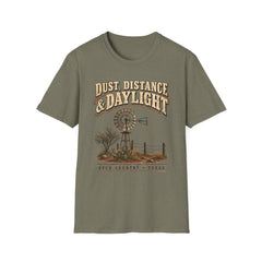Dust, Distance & Daylight T-Shirt — Vintage Windmill Graphic Tee for Outdoor Lovers- Southern Heritage